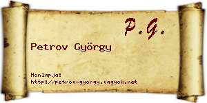 Petrov György névjegykártya