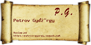 Petrov György névjegykártya